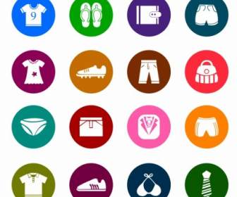 Iconos De Colores De Ropa Y Accesorios