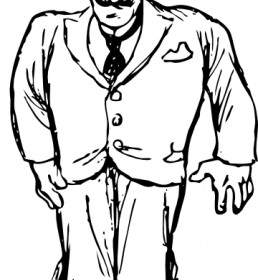 Kleidung Mann Tragen Bowler-Hut-ClipArt-Grafik