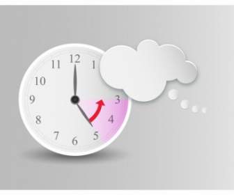 Cloud Shaped Speech Bubble And Clock
