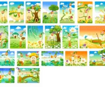 Clown And The Landscape Vector Series