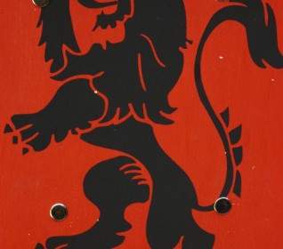 赤い紋章のライオン