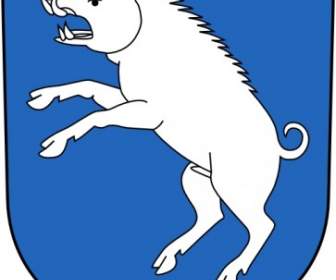 Wappen Mit Weißen Schwein-ClipArt