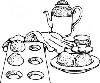 コーヒーとロールパンの朝食クリップ アート