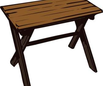 Collapsible Wooden Table Clip Art