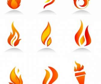 Coleção De ícones De Fogo E Elementos