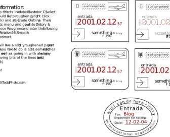 Collection Of Passport Stamps Feaux Clip Art