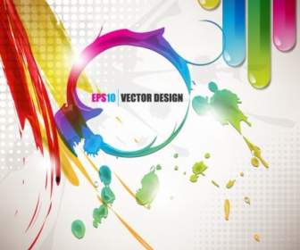 Color Paint Splashes Background Vector