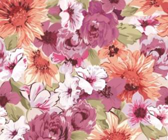 Color Pattern Painting Flower Vector Background