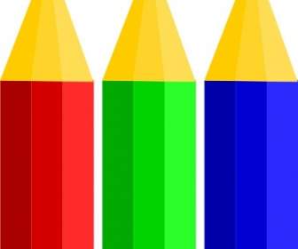 色の鉛筆をクリップアートします。