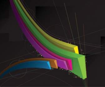Farbige Dreidimensionale Dynamische Linien Des Vektors