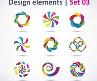 Color Threedimensional Logo Vector