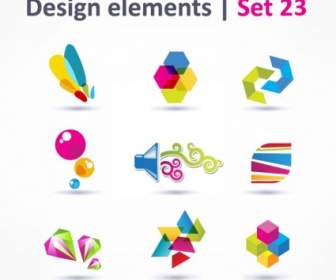 Color Threedimensional Logo Vector