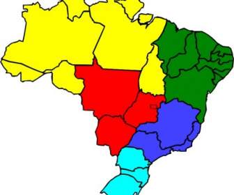 Colored Map Of Brazil