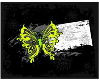 炫彩抽象蝴蝶花紋向量