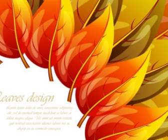 Colorful Autumn Leaves Card Vector