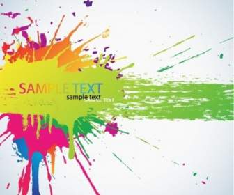 Colorful Bright Ink Splashes Vector Background