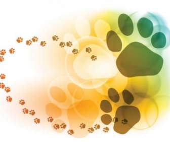 Colorful Bubbles Footprints Background Vector
