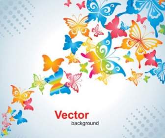 Fondo De Vector Colorida Mariposa