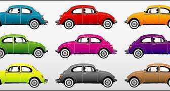 Kolorowe Samochody Klasyczne Wektor Materiału