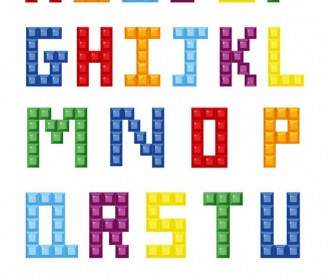 다채로운 수정 같은 구획 알파벳