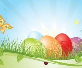 Colorful Easter Background Vector