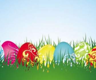 Warna-warni Easter Latar Belakang Vektor