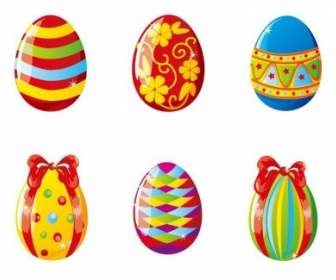 Warna-warni Telur Paskah Vektor Ilustrasi