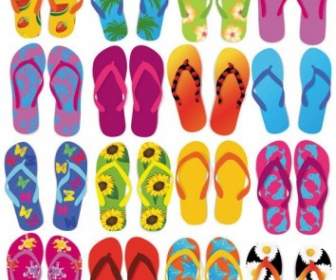 Conjunto De Vetores De Flip-flops Coloridos
