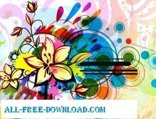 Colorful Floral Background Vector Background
