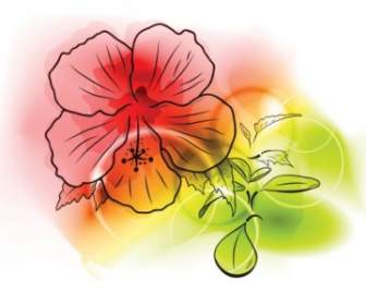 Bunga Berwarna-warni Latar Belakang Vektor