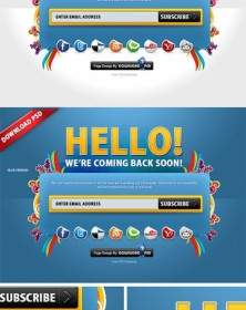 Colorful Free Coming Soon Page Psd