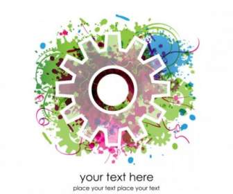 Colorful Gears Background Vector