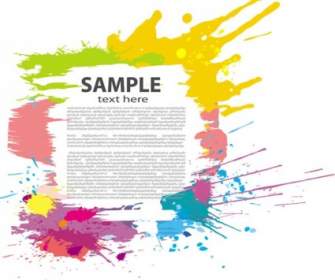 Colorful Ink Border Vector