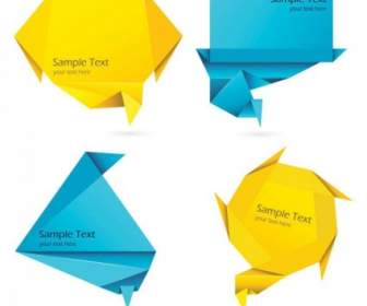 Colorful Origami Decorations Vector Graphics