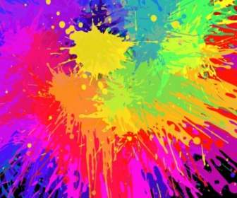 Colorful Paint Splats Vector Background