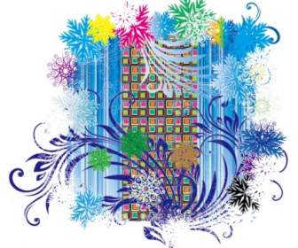 Colorful Snowflakes Vector