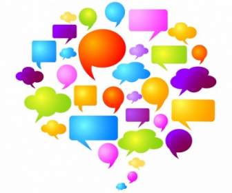 Colorful Speech Bubbles And Dialog Balloons