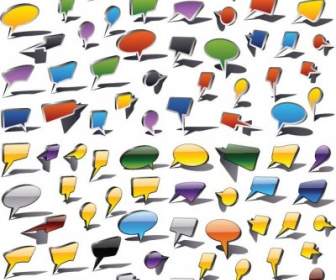 Bolhas Do Discurso Colorido E Balões De Diálogo Gráfico De Vetor