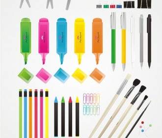 Colorful Stationery Vector