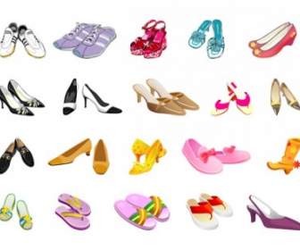 Colores De Diferentes Estilos De Vector De Zapatos