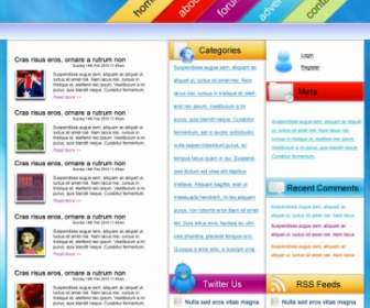 Colourful Wordpress Free Psd Template