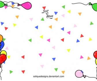 Confetti Background With Balloon Frame
