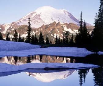 Cool Reflections In Tipsoo Lake Wallpaper Winter Nature