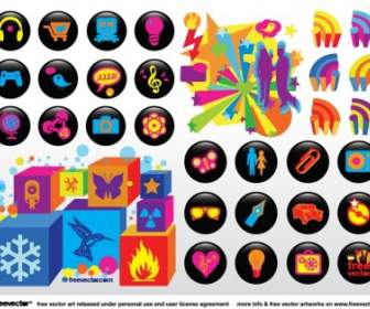 Pack D'emoticones Icônes Vectorielles Cool