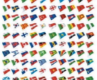 Paesi E Regioni Bandiera Bandiera Vettoriale
