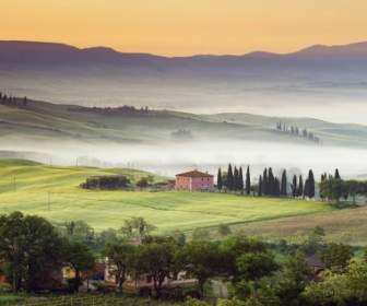 Country Villa Val D Orcia Wallpaper Italy World