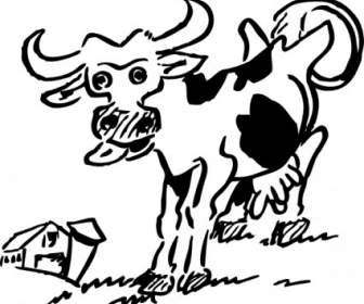 Vaca E Celeiro De Clip-art