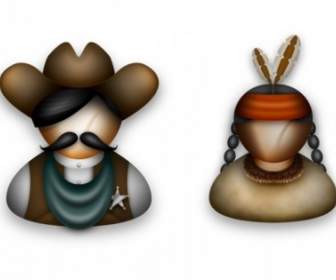 Pack D'icônes Cowboys Et Indiens