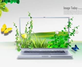 Creative Laptop Poster Template Layered