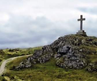 Kreuz Gipfel überqueren Christentum